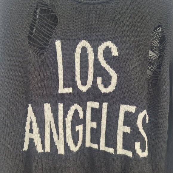 XXI Black Graphic Distressed Los Angeles Sweater - Picture 3 of 10